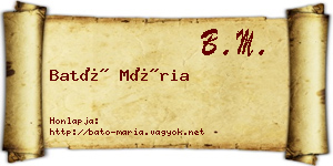 Bató Mária névjegykártya